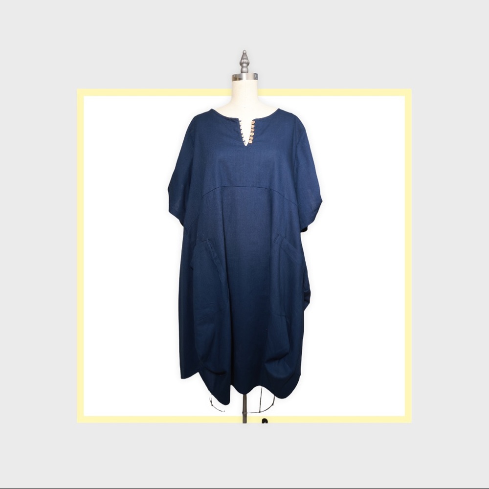 Lenin over sized summer dress with extra large pockets.